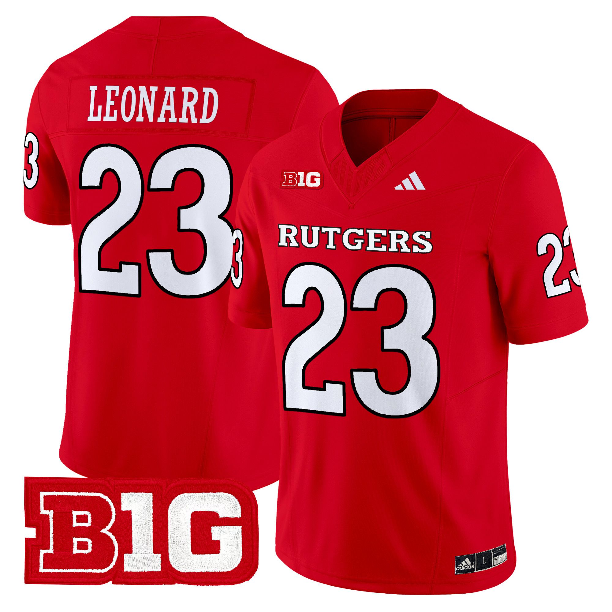 Men Rutgers Scarlet Knights #23 Leonard Red 2024 Vapor Limited NCAA Jersey style 1->ncaa teams->NCAA Jersey